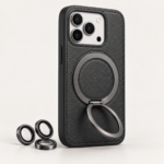 Capa Couro com Suporte e Kit Protetor de Câmera Apple