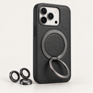 Capa Couro com Suporte e Kit Protetor de Câmera Apple